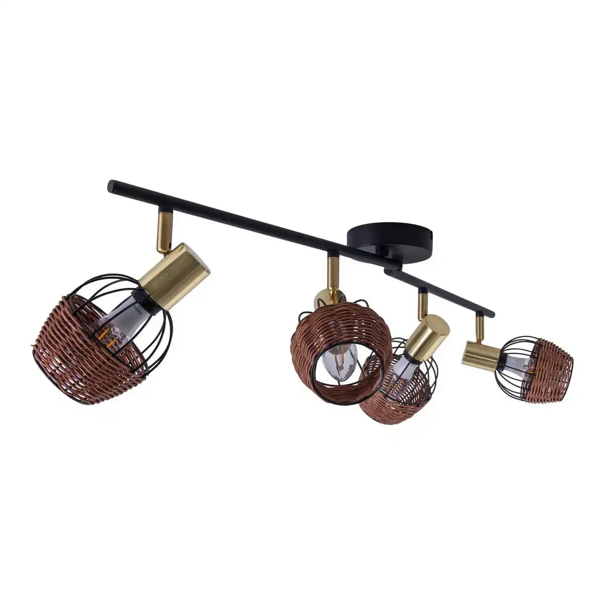 4er Deckenleuchte "CORBIS", Spot aus Metall in Schwarz, und Gold, mit E14-Fassung, für Esszimmer, Wohnzimmer, Diele oder Büro, Deckenlampe innen, 78 cm lang