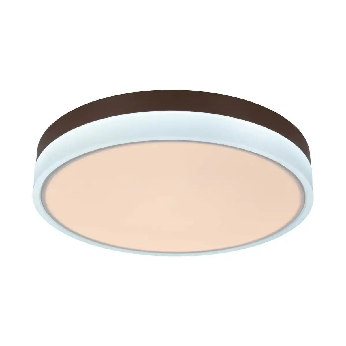 LED Deckenleuchte "Lola" Ø von 50 cm, 9 cm hoch, Metall und Kunststoff in Braun und Weiß, integrierte LEDs, 1900 lm, dimmbar, CCT-Funktion 3000-6500 K, Nachtlichtfunktion