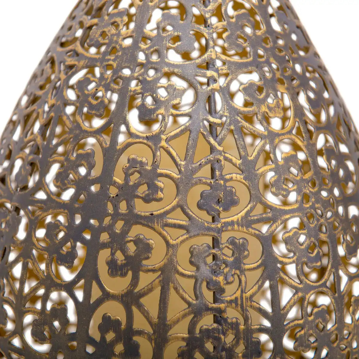 LED Dekoleuchte 27,8 cm hoch in Antik-Gold, für Außen, aus Metall und Kunststoff, mit integrierte LED