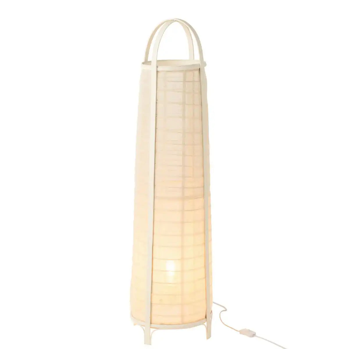 J-Line Lampe Don Baumwolle/Bambus Weiß