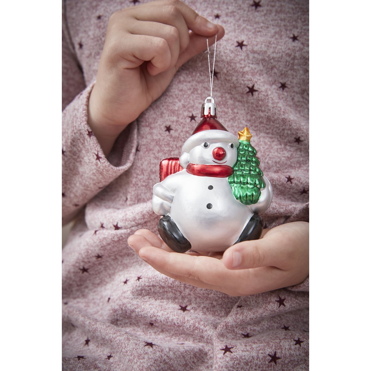 Künstlicher Weihnachtsbaum mit 26 Ornamenten und LED-Beleuchtung – H90 x Ø50 cm – Grün