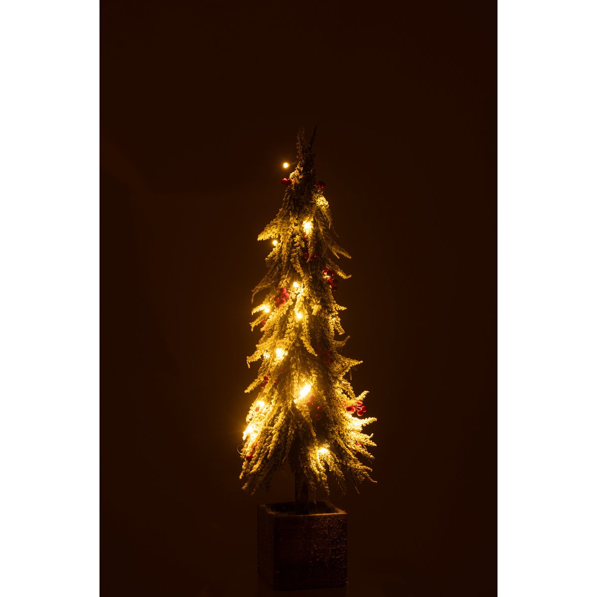 J-Line Weihnachtsbaum+LED Kunststoff Schnee Grün/Rot Groß