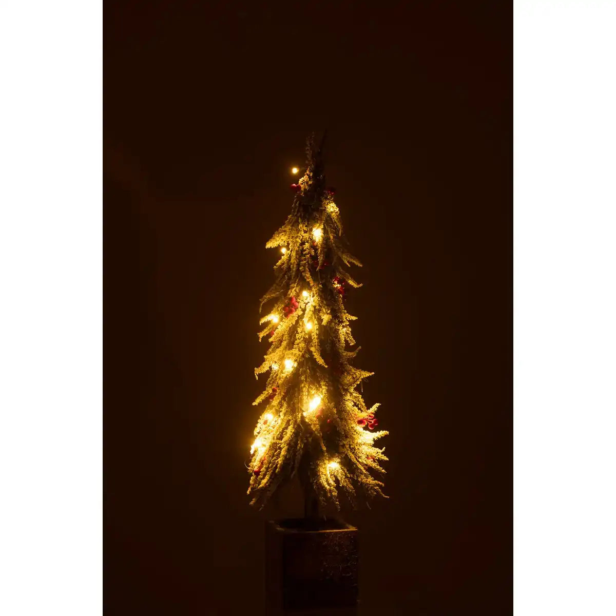 J-Line Weihnachtsbaum+LED Kunststoff Schnee Grün/Rot Groß