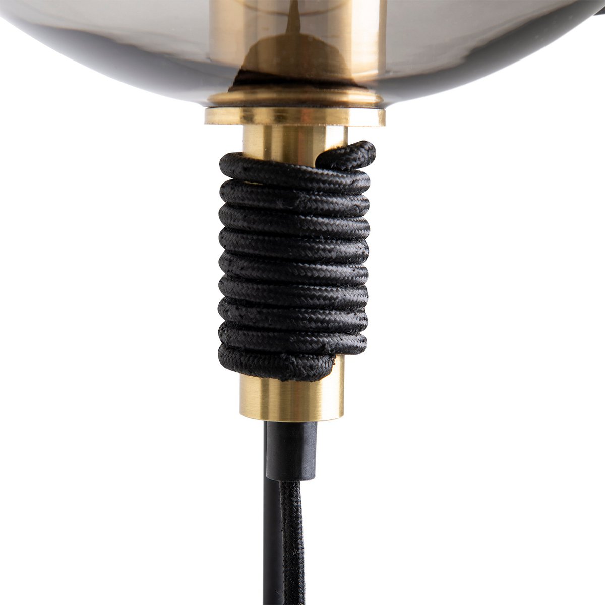 Stehleuchte "STELO" , moderne Stehlampe aus schwarzem Metall und Rauchglas, E27-Fassung, 128,5 cm hoch, für Esszimmer, Wohnzimmer, Diele oder Büro,