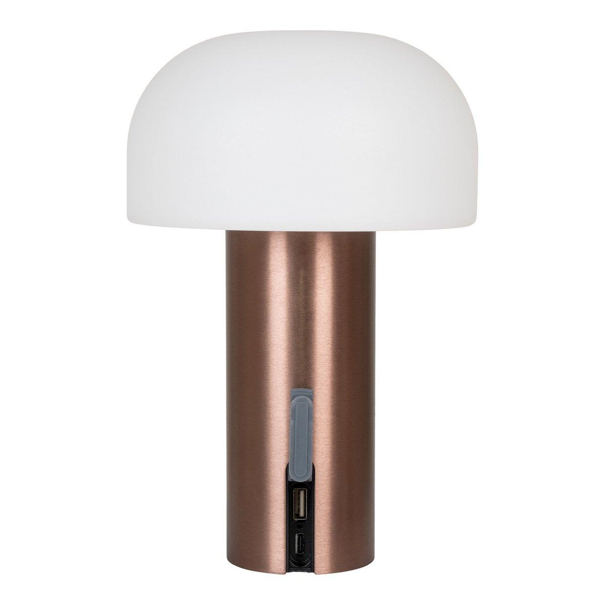 Soham LED-Lampe – Lampe, wiederaufladbar, weiß/kupfer