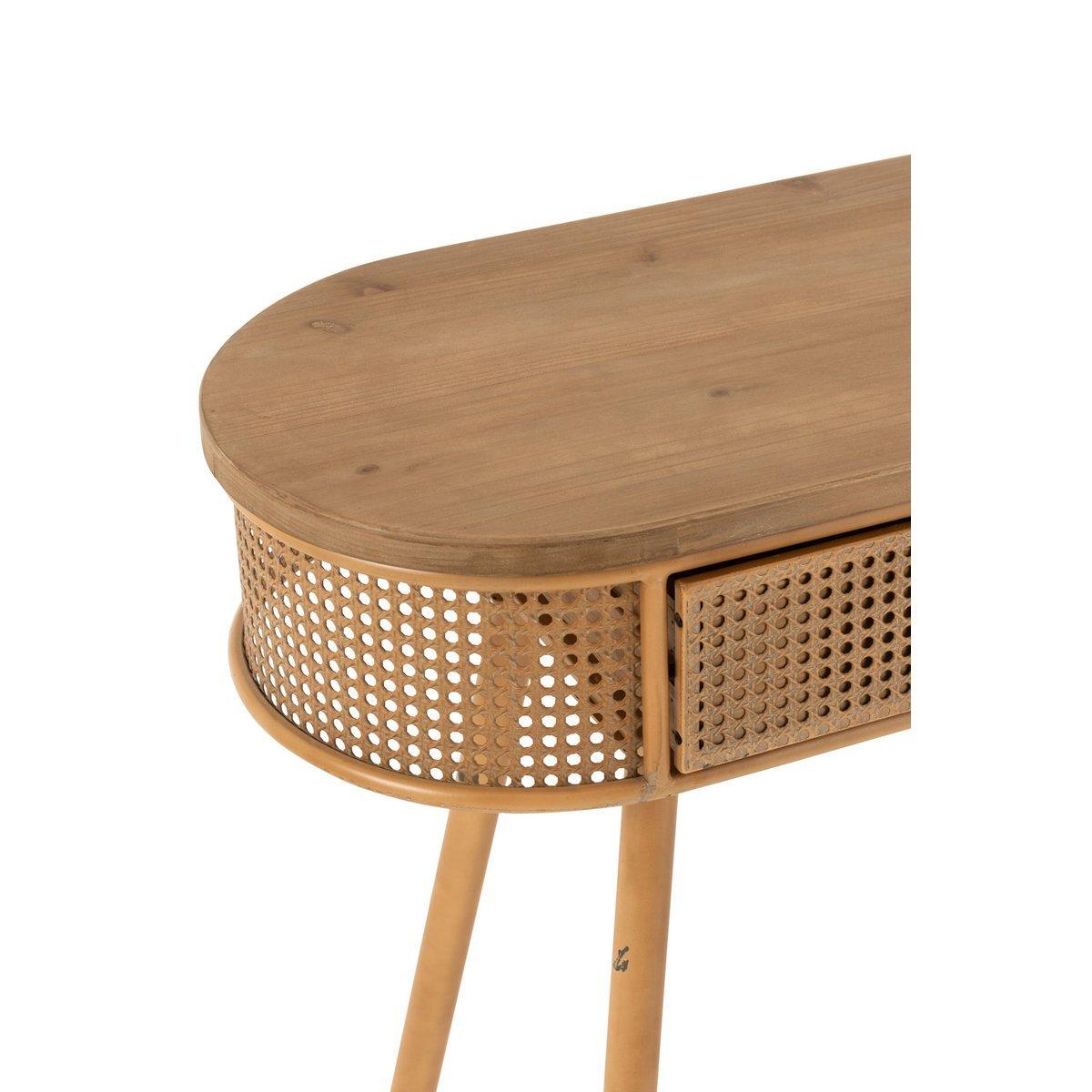 J-Line Konsole 2 Schubladen Metall/Holz Braun