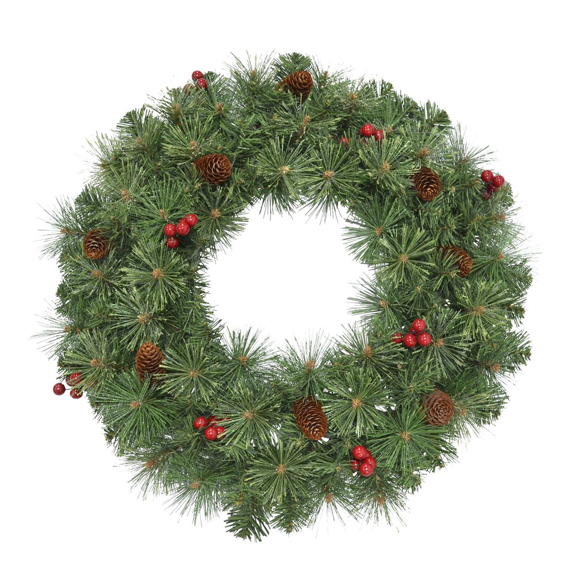 Weihnachtskranz mit Dekoration - Ø60 cm - grün