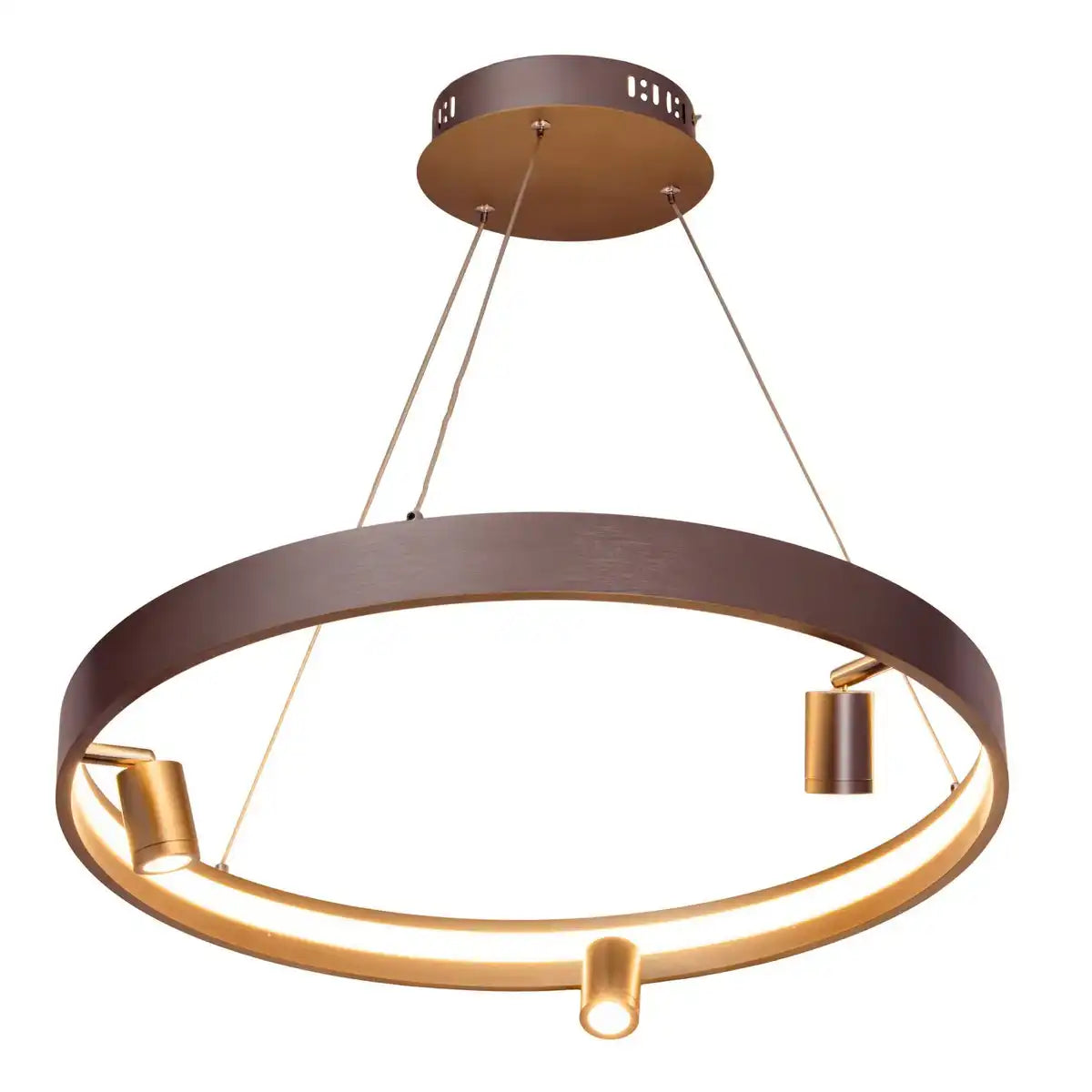LED Pendelleuchte ""TRISTAN", moderne Pendellampe aus Metall und Kunststoff in Stahl-blank, die LEDs sind fest verbaut. Mit ca. 58 cm Ødie ideale Beleuchtung für Wohnzimmer, Esszimmer oder Küche.