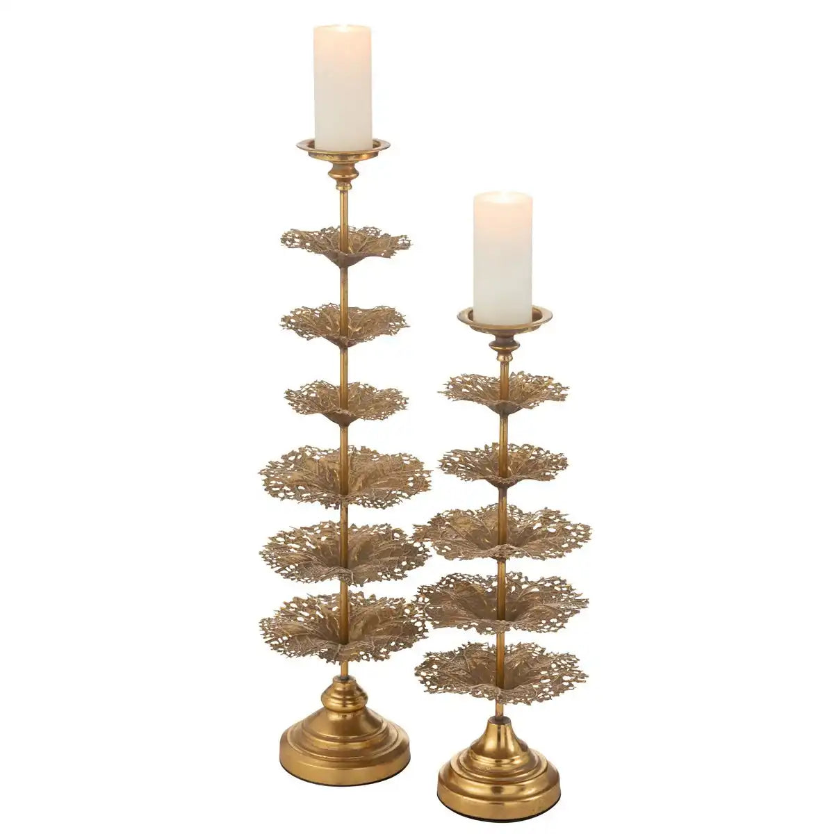 J-Line Kerzenhalter Baum Metall Gold Groß