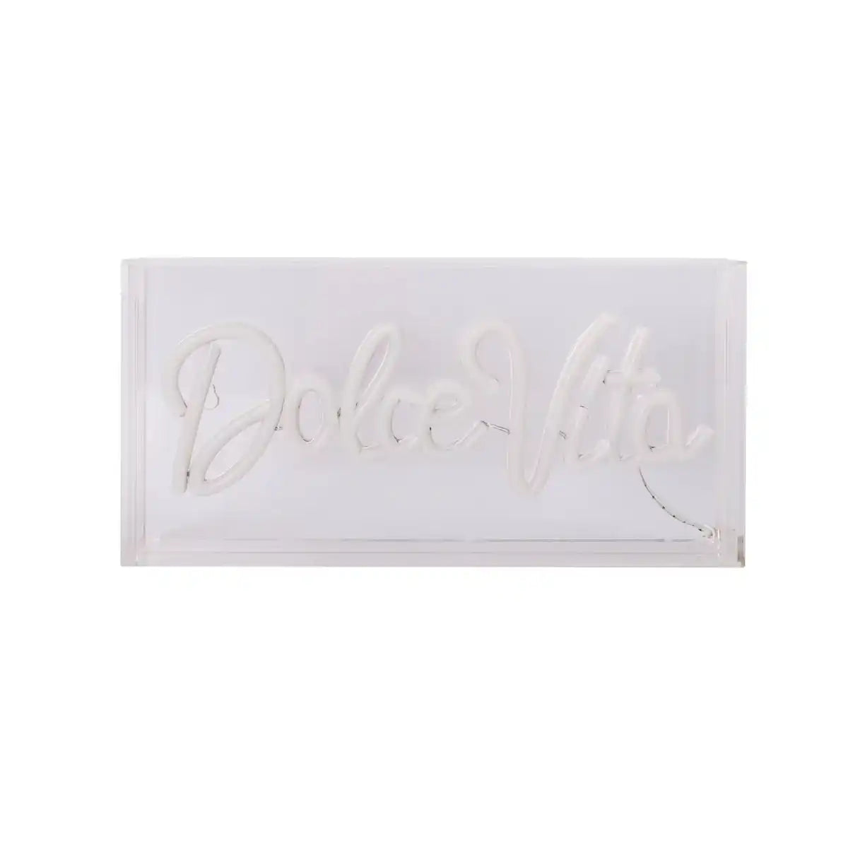 LED Schriftleuchte "Dolce Vita" Deko für Innen 30 x 15 cm, in blau und magenta-rot