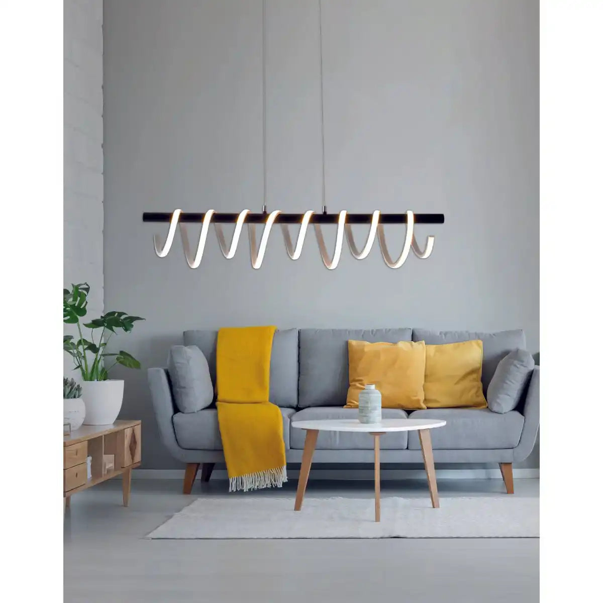 LED Pendelleuchte "BELLEZA", moderne Pendellampe aus Metall und Kunststoff in Schwarz, und Weiß, mit fest verbauten LEDs, ca. 100 cm lang, Die ideale Beleuchtung für Wohnzimmer, Esszimmer oder Küche.