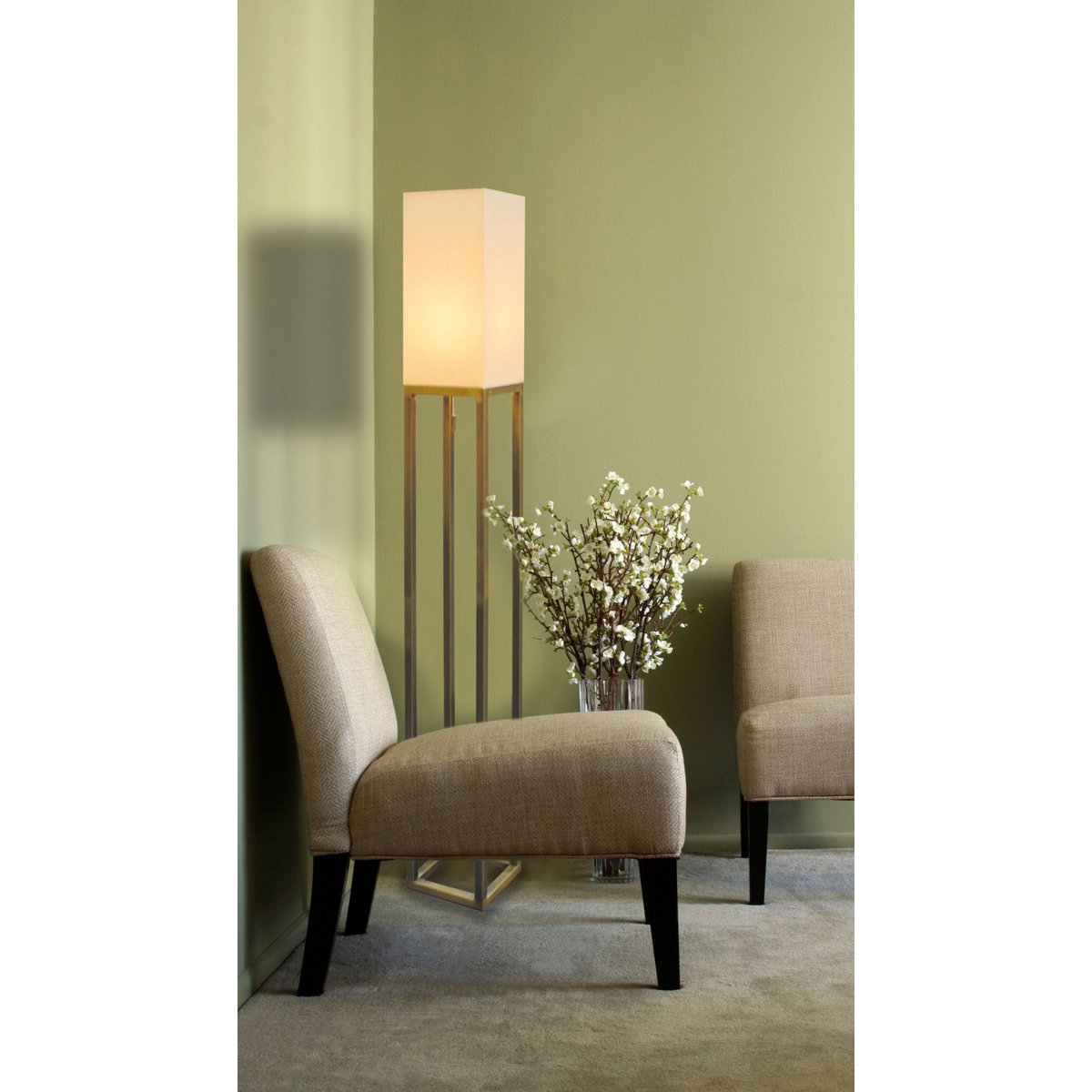 Stehleuchte h: 150cm beige "ALFA"