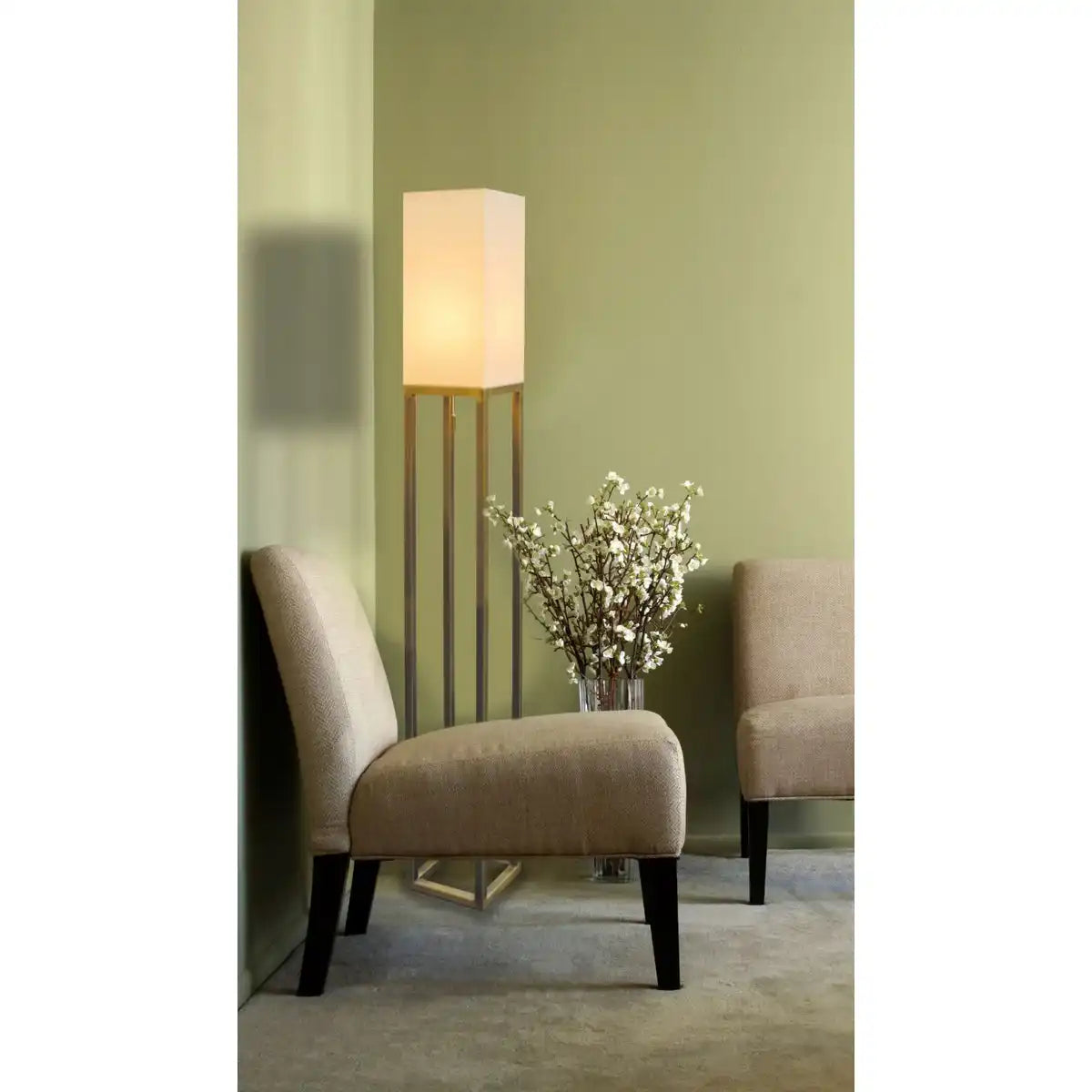 Stehleuchte h: 150cm beige "ALFA"