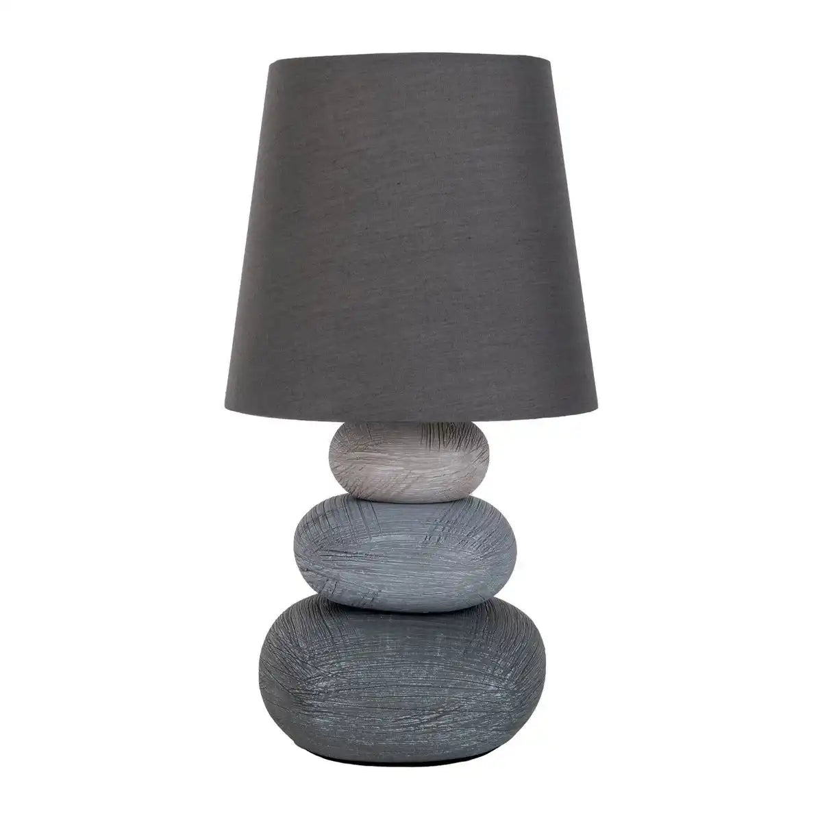 Keramik Tischleuchte "STONEY", Tischlampe aus Keramik in Grau, mit E14-Fassung, Tischlampe für Esszimmer, Wohnzimmer, Diele oder Büro, oder als Nachttischlampe, 31 cm hoch