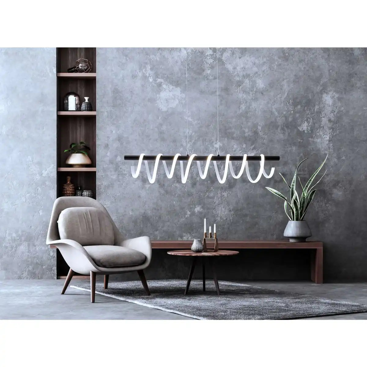 LED Pendelleuchte "BELLEZA", moderne Pendellampe aus Metall und Kunststoff in Schwarz, und Weiß, mit fest verbauten LEDs, ca. 100 cm lang, Die ideale Beleuchtung für Wohnzimmer, Esszimmer oder Küche.