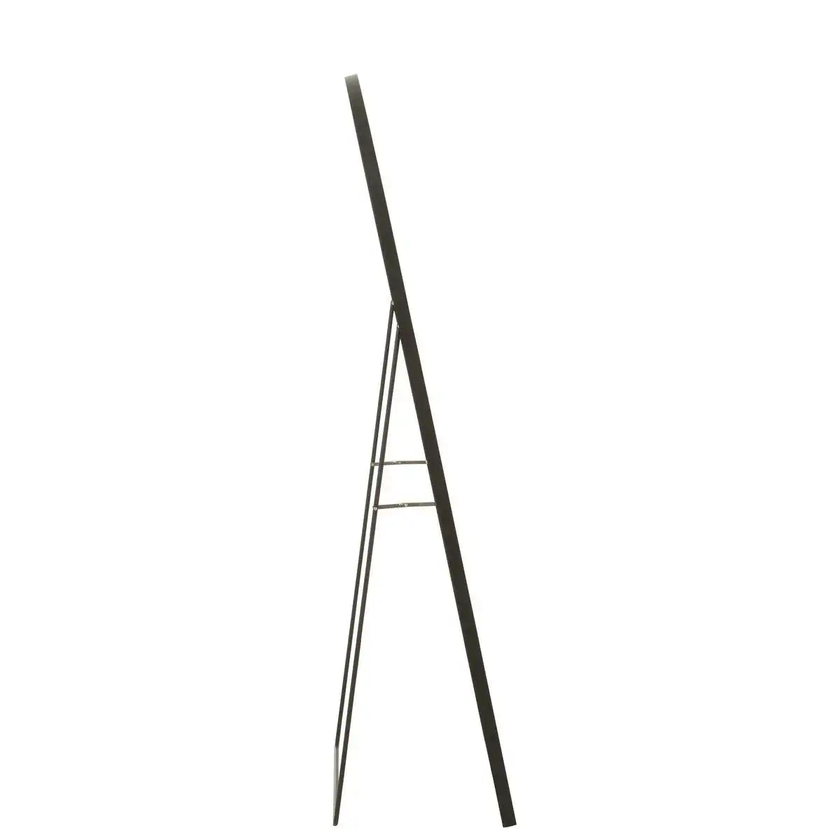 J-Line Spiegel auf Fuß, abgerundetes Glas/Metall, Schwarz – Wandspiegel 50,00 x 150,00 cm