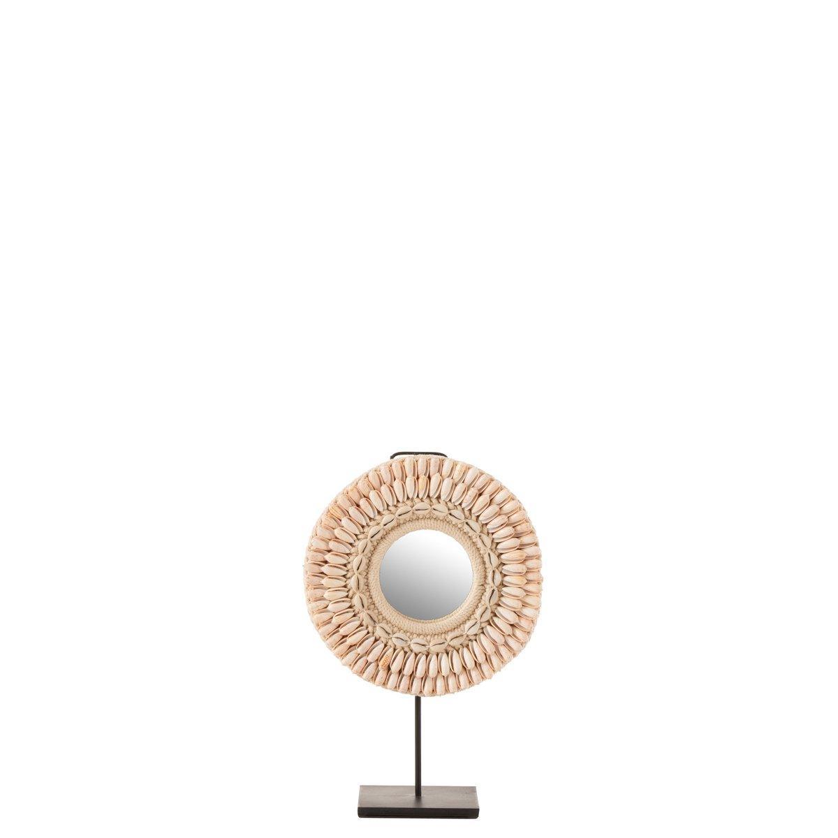 J-Line Spiegel auf Fuß Mona Shells Light Rose Small – Wandspiegel 25,00 x 12,00 cm