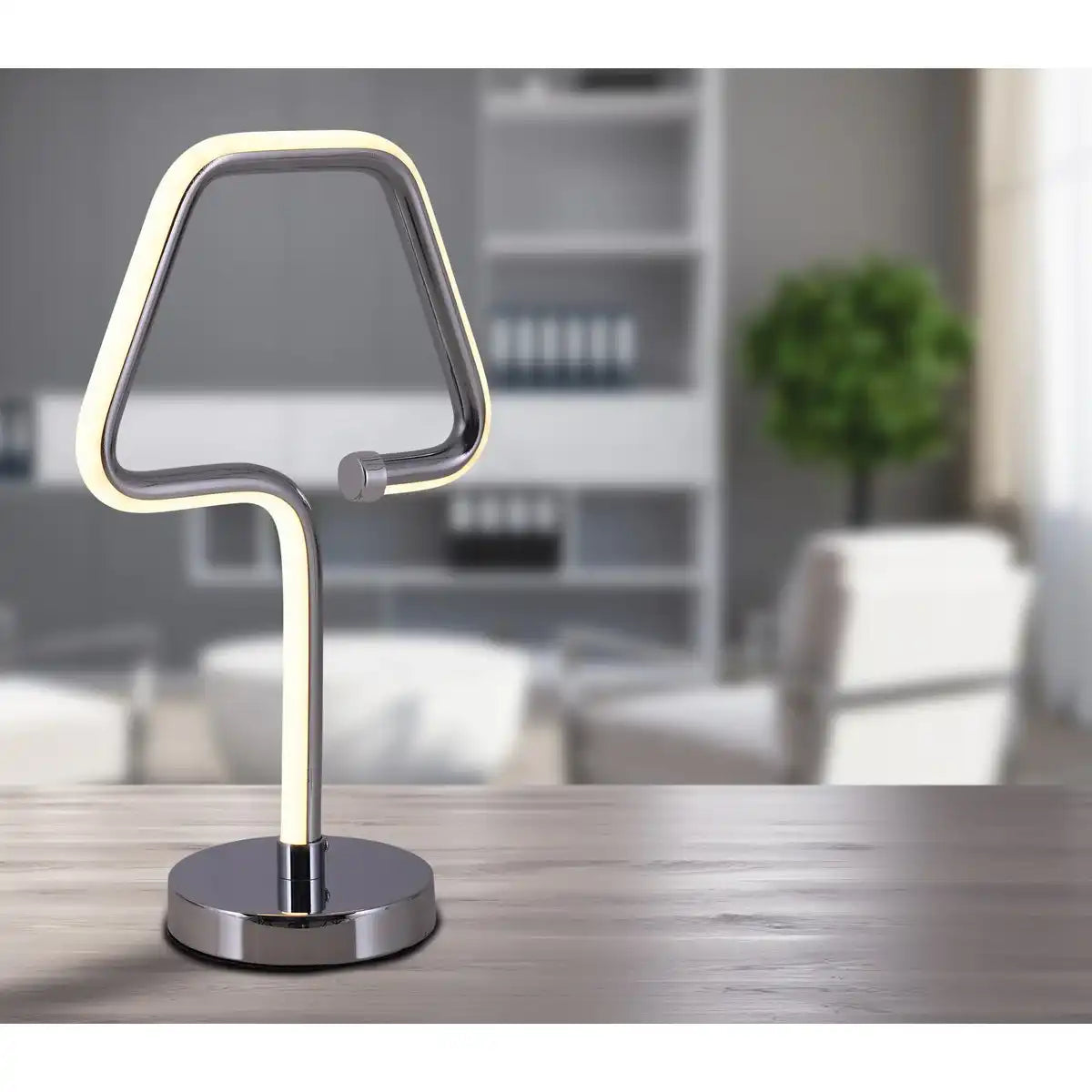 LED Tischleuchte "Loop Line" h: 30cm chrom