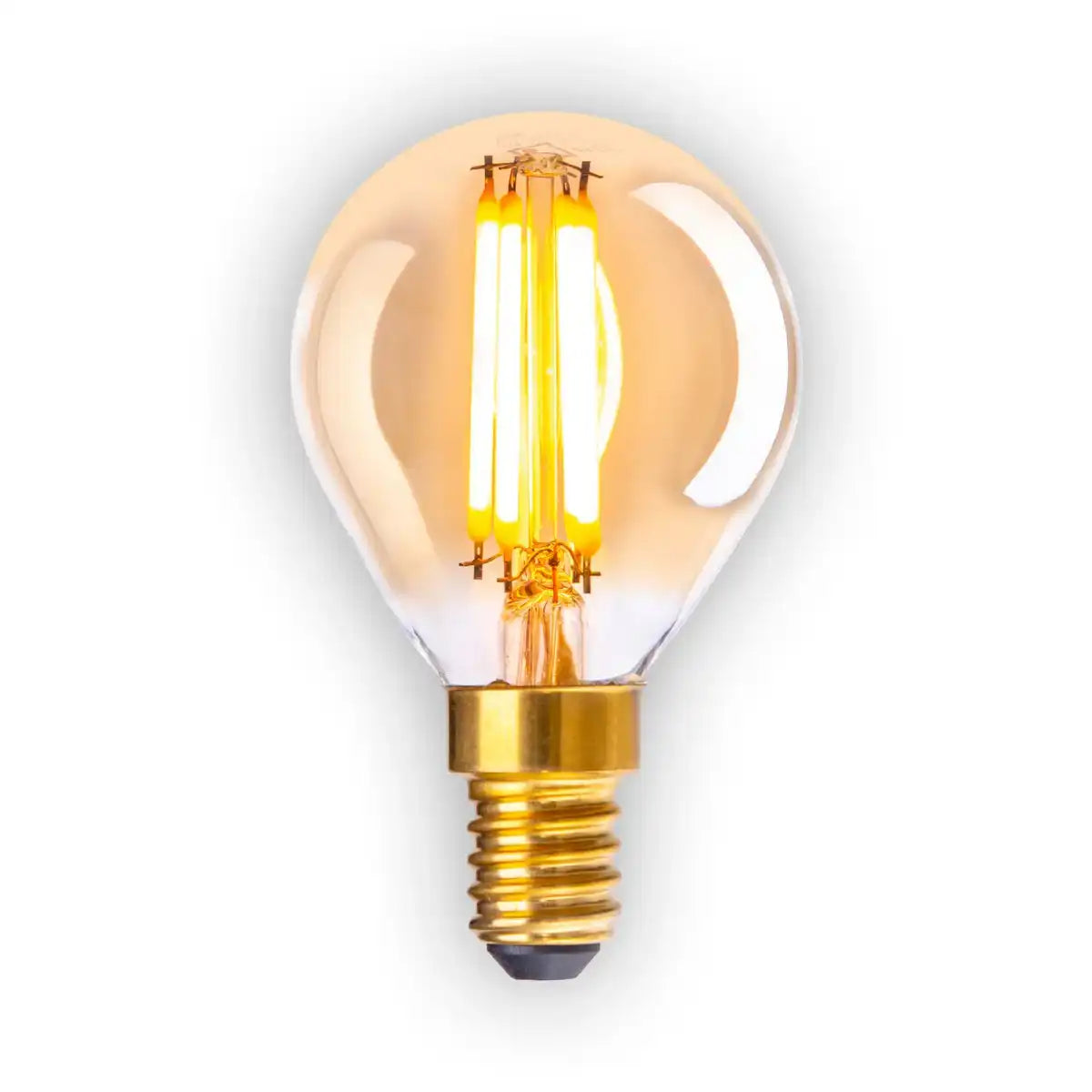 5er-Set LED Leuchtmittel mit E14-Fassung 4 Watt, aus Metall und Glas, amber