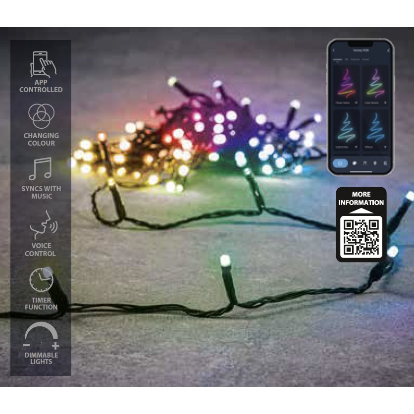 Weihnachtsbaumbeleuchtung mit 100 LED-Lichtern – L1000 cm – RGB