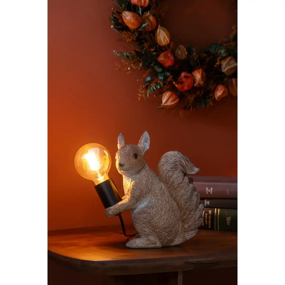 J-Line Tischlampe Eichhörnchen Polyresin Karamell