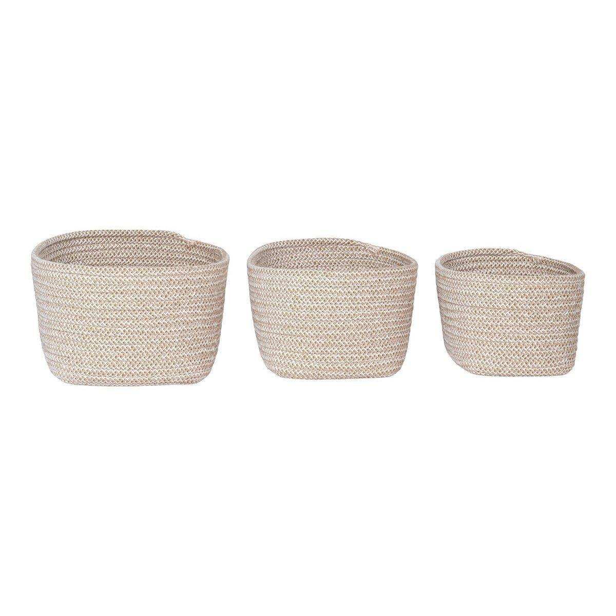 Cadima Basket - Korb, Baumwolle, Beige, 3er-Set - HomeDesign Knaus