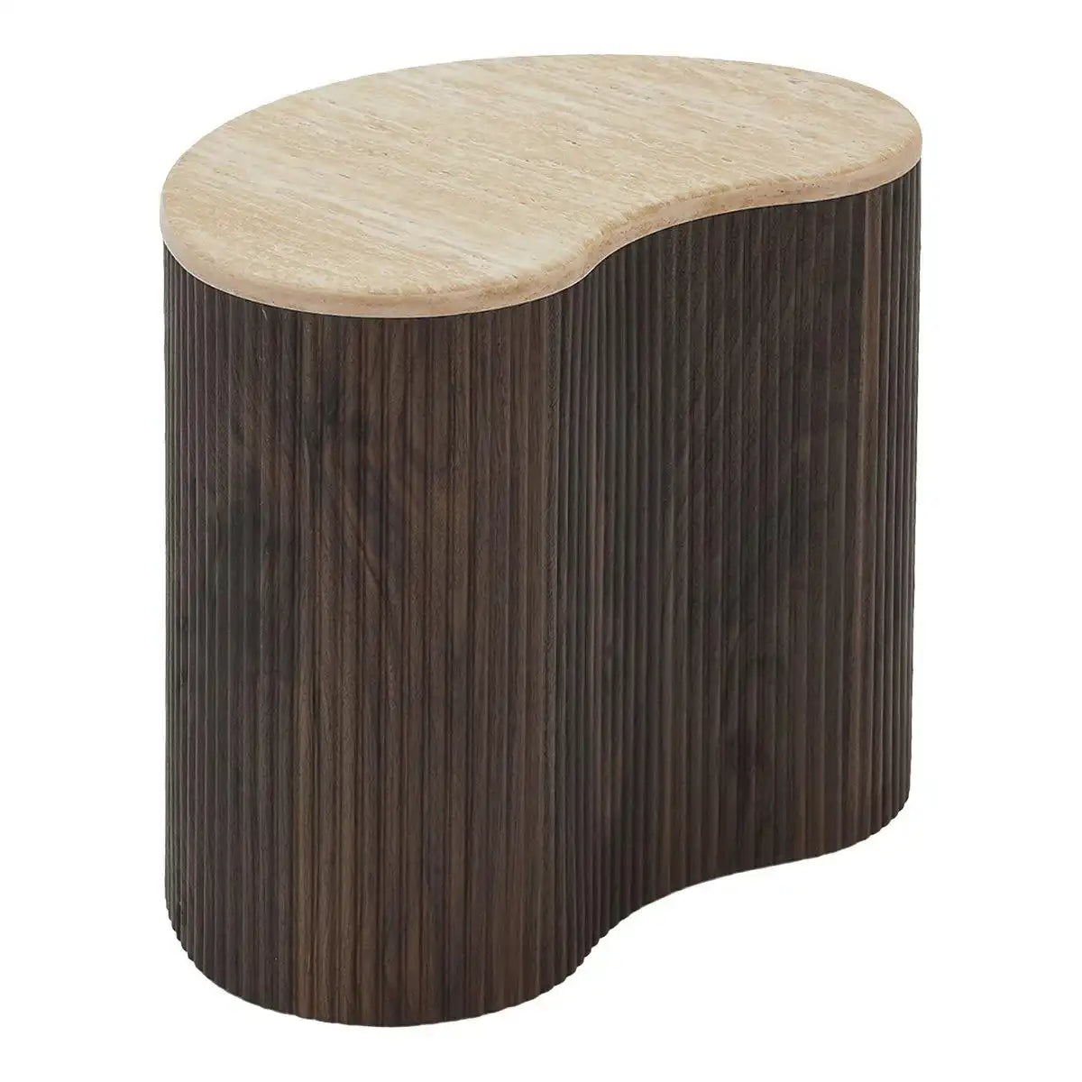 Cadiz Side Table - Dunkelbraun, MDF/Dekorpapier, 50x33x44 cm - HomeDesign Knaus