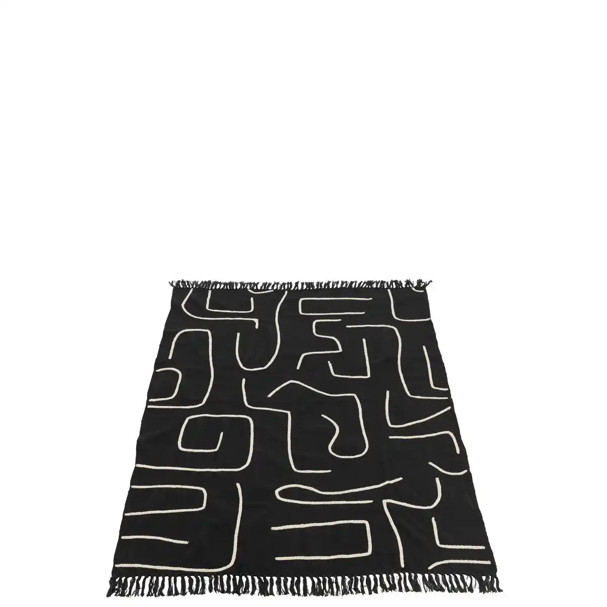 J-Line Plaid Streifen/Schleifen Baumwolle Schwarz/Weiß