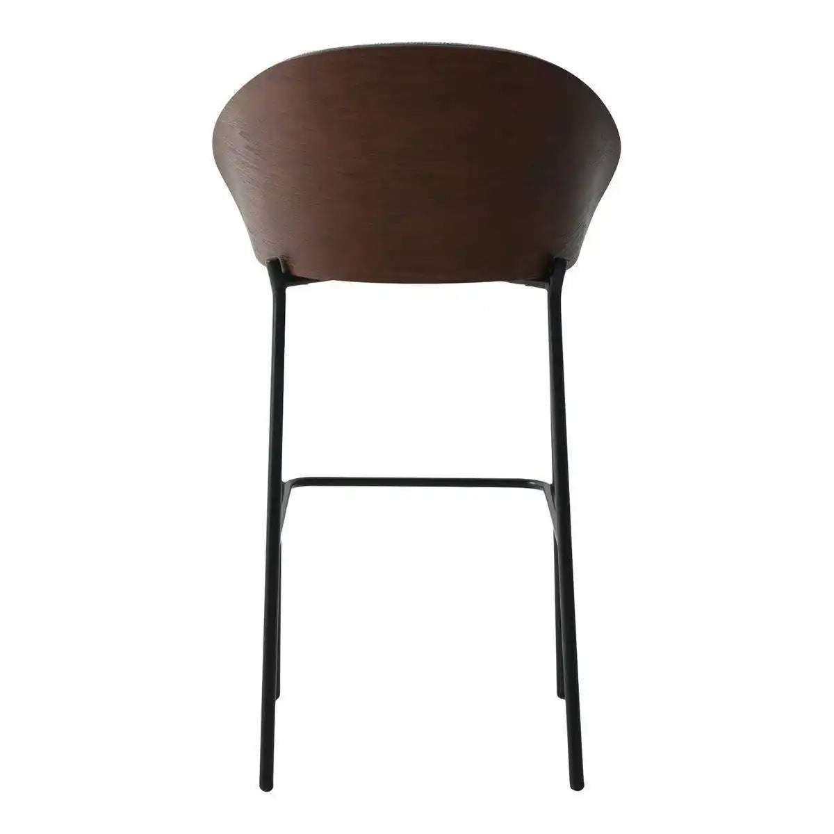 Canelas Bar Chair – Barstuhl, hellgrau mit dunkelbrauner Rückenlehne und schwarzen Beinen - HomeDesign Knaus