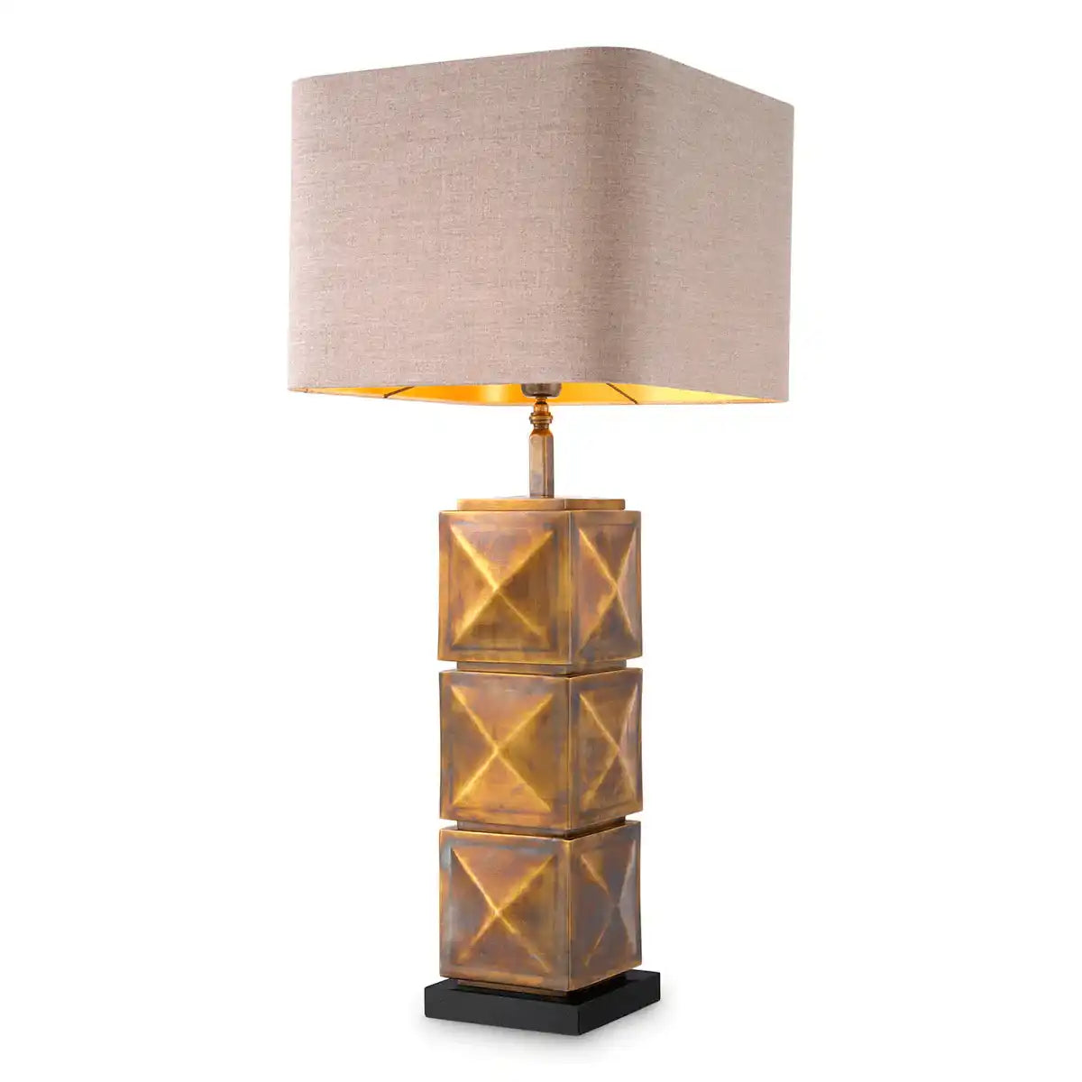 Carlo Luxus Tischleuchte Tischlampe Granitsockel Handarbeit - HomeDesign Knaus