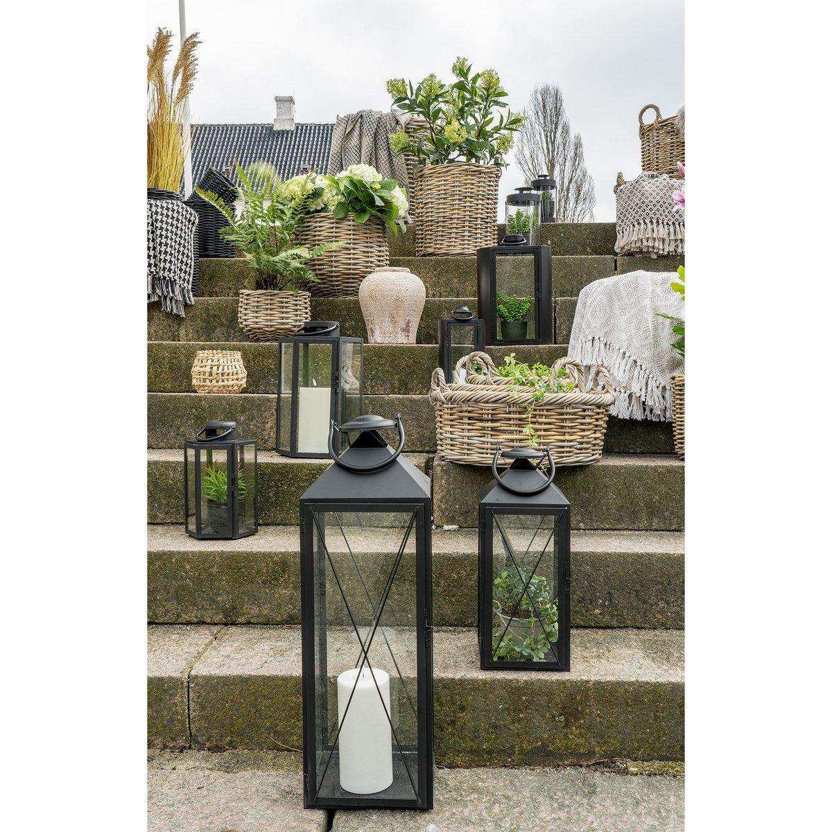 Casa Laterne, 2er-Set - Laterne, Stahl und Glas, schwarz, 2er-Set - HomeDesign Knaus