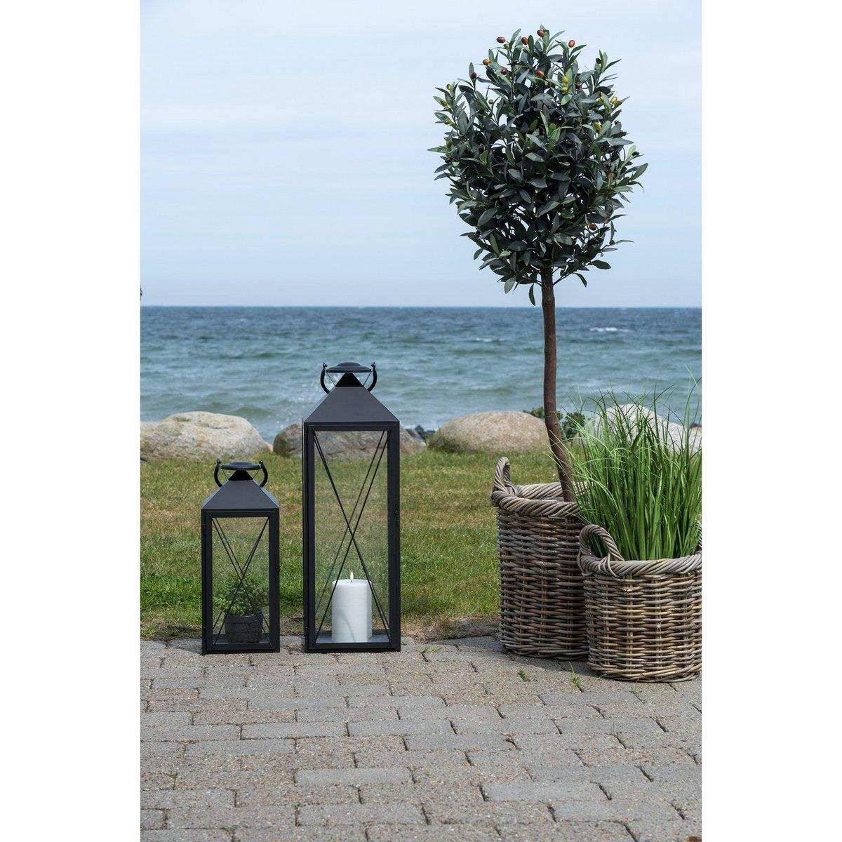 Casa Laterne, 2er-Set - Laterne, Stahl und Glas, schwarz, 2er-Set - HomeDesign Knaus