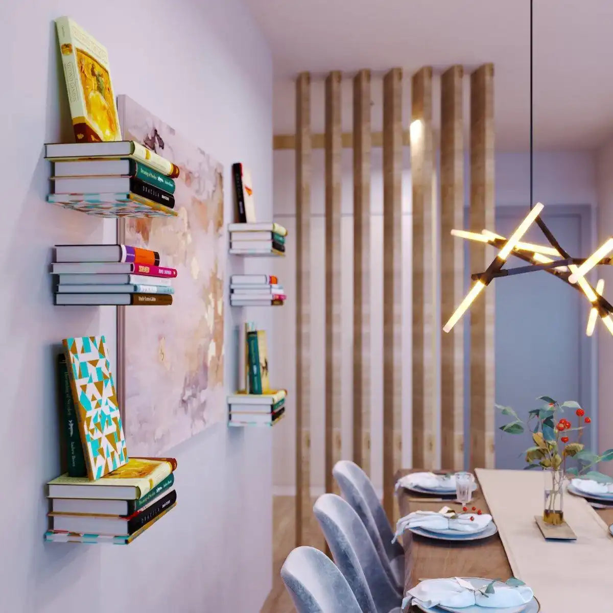 Casper – unsichtbar – schwebend – verstecktes Bücherregal – Weiß - HomeDesign Knaus