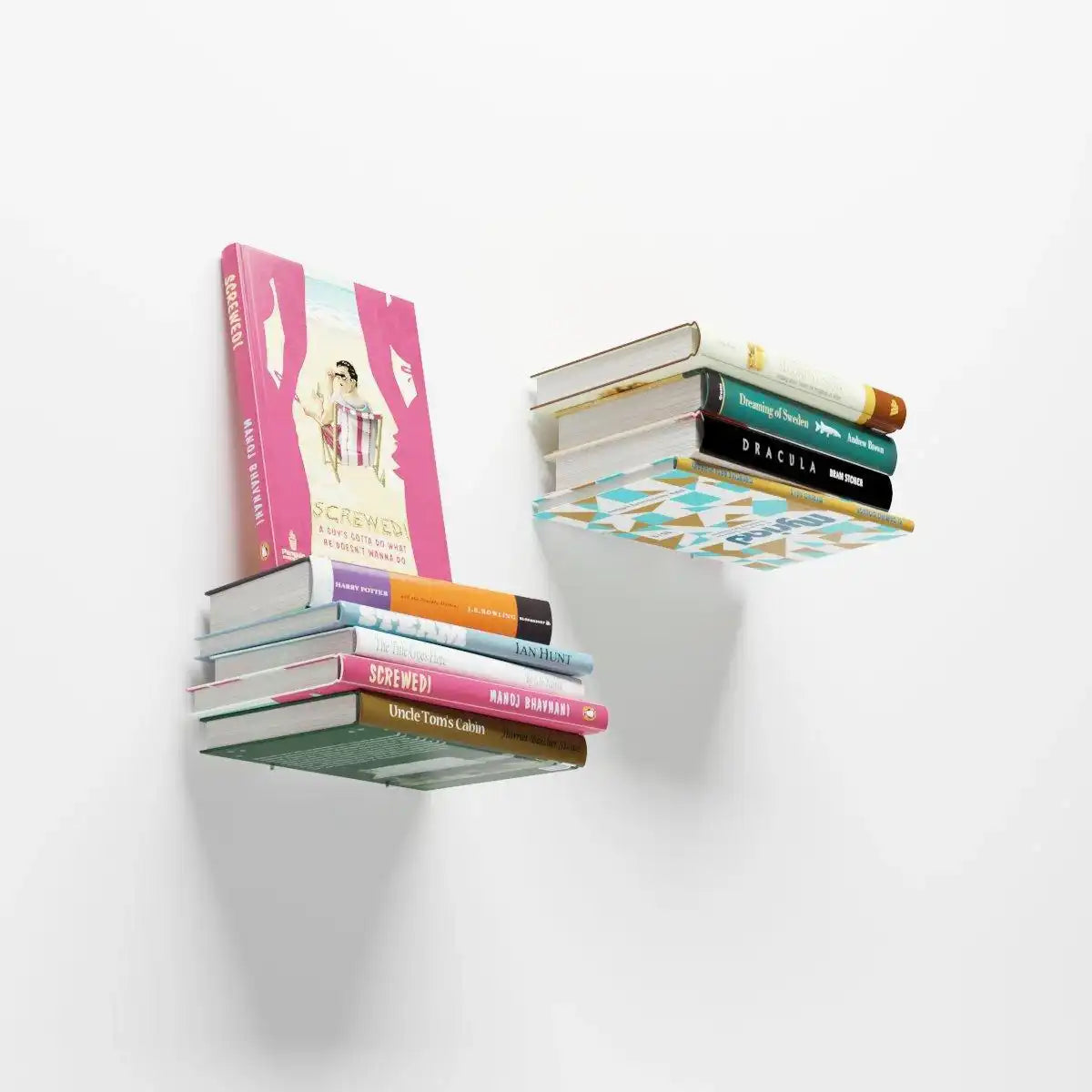 Casper – unsichtbar – schwebend – verstecktes Bücherregal – Weiß - HomeDesign Knaus