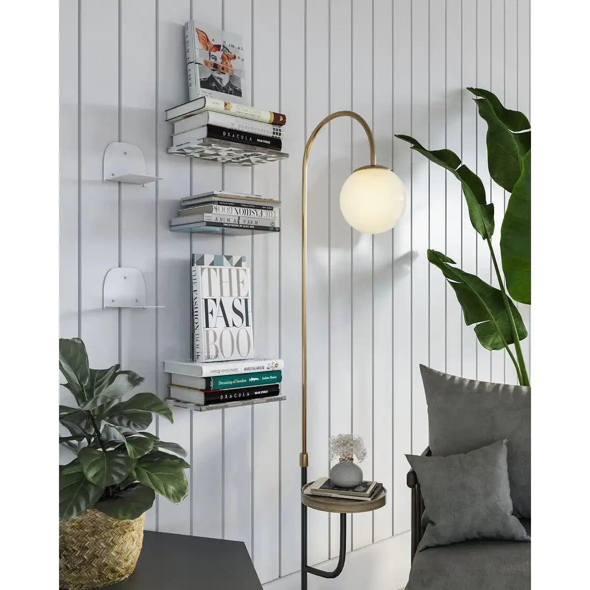 Casper – unsichtbar – schwebend – verstecktes Bücherregal – Weiß - HomeDesign Knaus