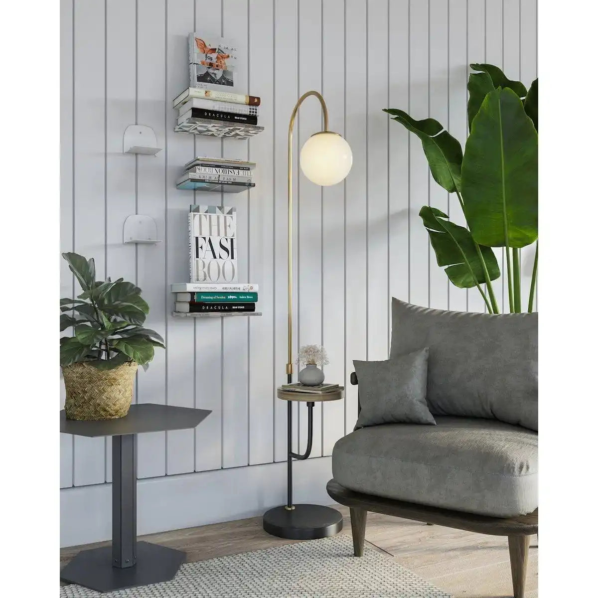 Casper – unsichtbar – schwebend – verstecktes Bücherregal – Weiß - HomeDesign Knaus