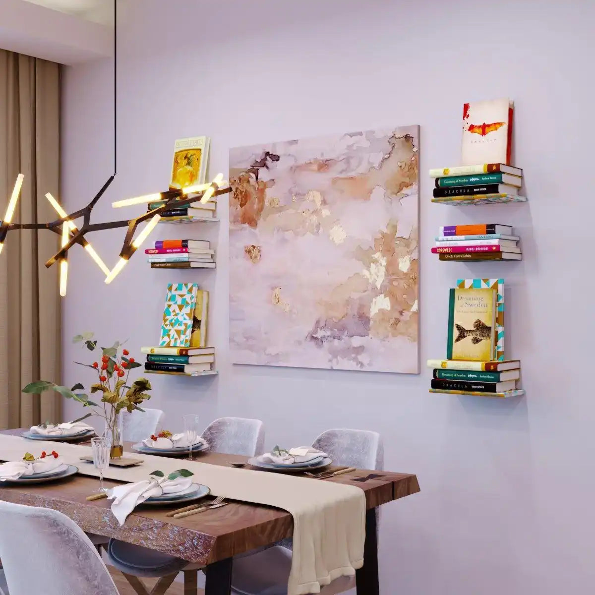 Casper – unsichtbar – schwebend – verstecktes Bücherregal – Weiß - HomeDesign Knaus