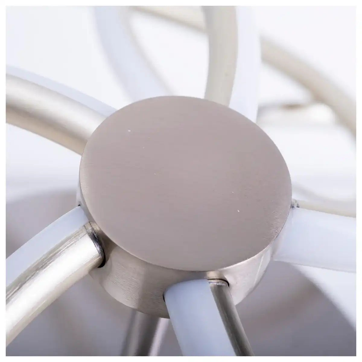 LED Deckenleuchte "RIZADO" Ø: 57cm aus Metall in satin-nickel und Kunststoff, mit fest verbauten LEDs, Beleuchtung für Wohnräume und Büro.