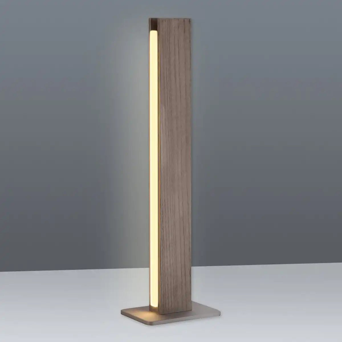 LED Tischleuchte "STRAIGHT" 51 cm hoch, aus Metall, Kunststoff und Eschenholz, mit fest verbauten LEDs, warmweiß (770lm, 3000K), dimmbar