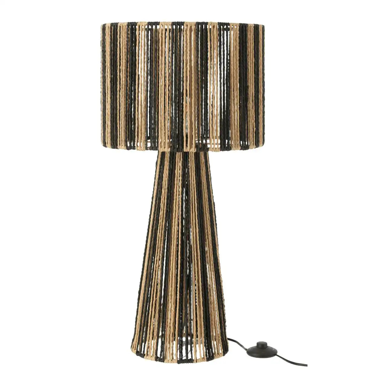 J-Line Tischlampe Stripes Ropes Metall/Papier Schwarz/Natur