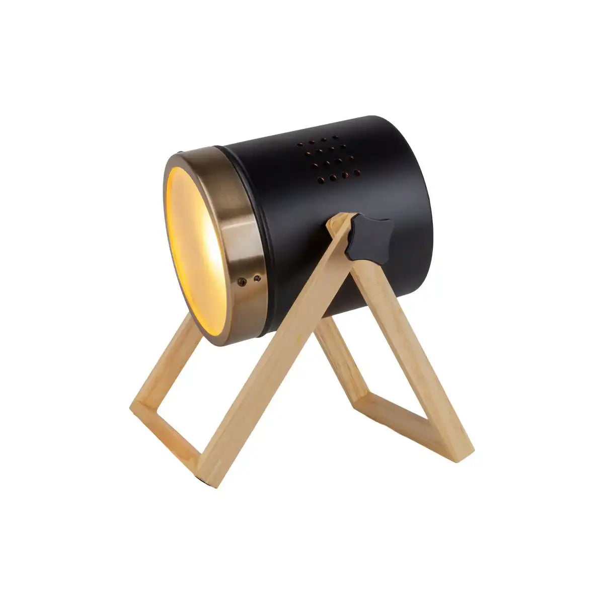 Tischleuchte "TIM" aus schwarzem Metall und satiniertem Kunststoff, mit E27-Fassung, Tischlampe für Innen, 28 cm hoch
