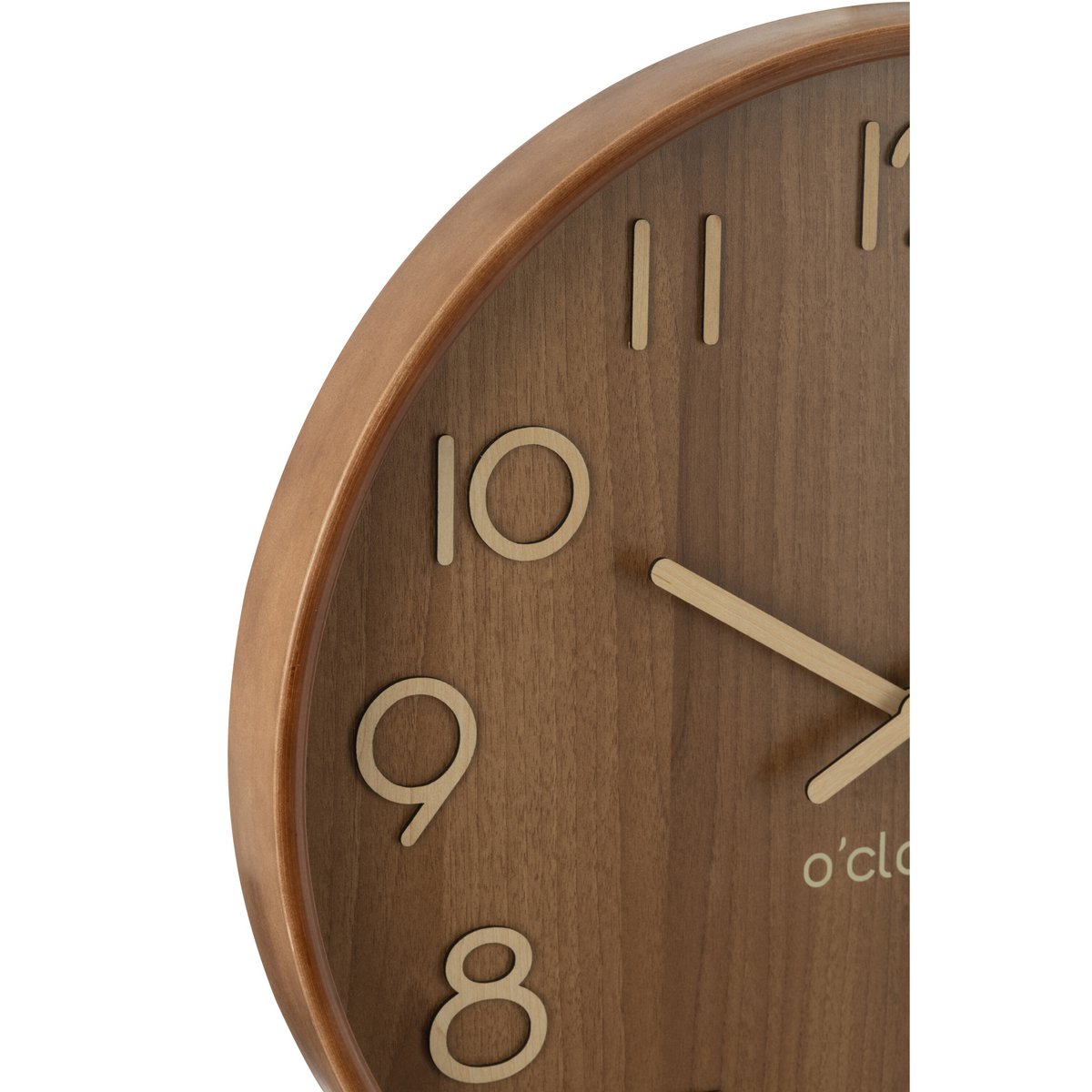 J-Line Wanduhr Sperrholz/MDF Natur Dunkel Groß