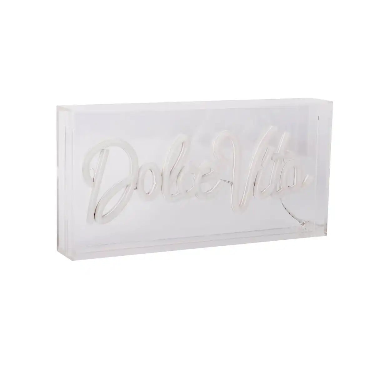 LED Schriftleuchte "Dolce Vita" Deko für Innen 30 x 15 cm, in blau und magenta-rot