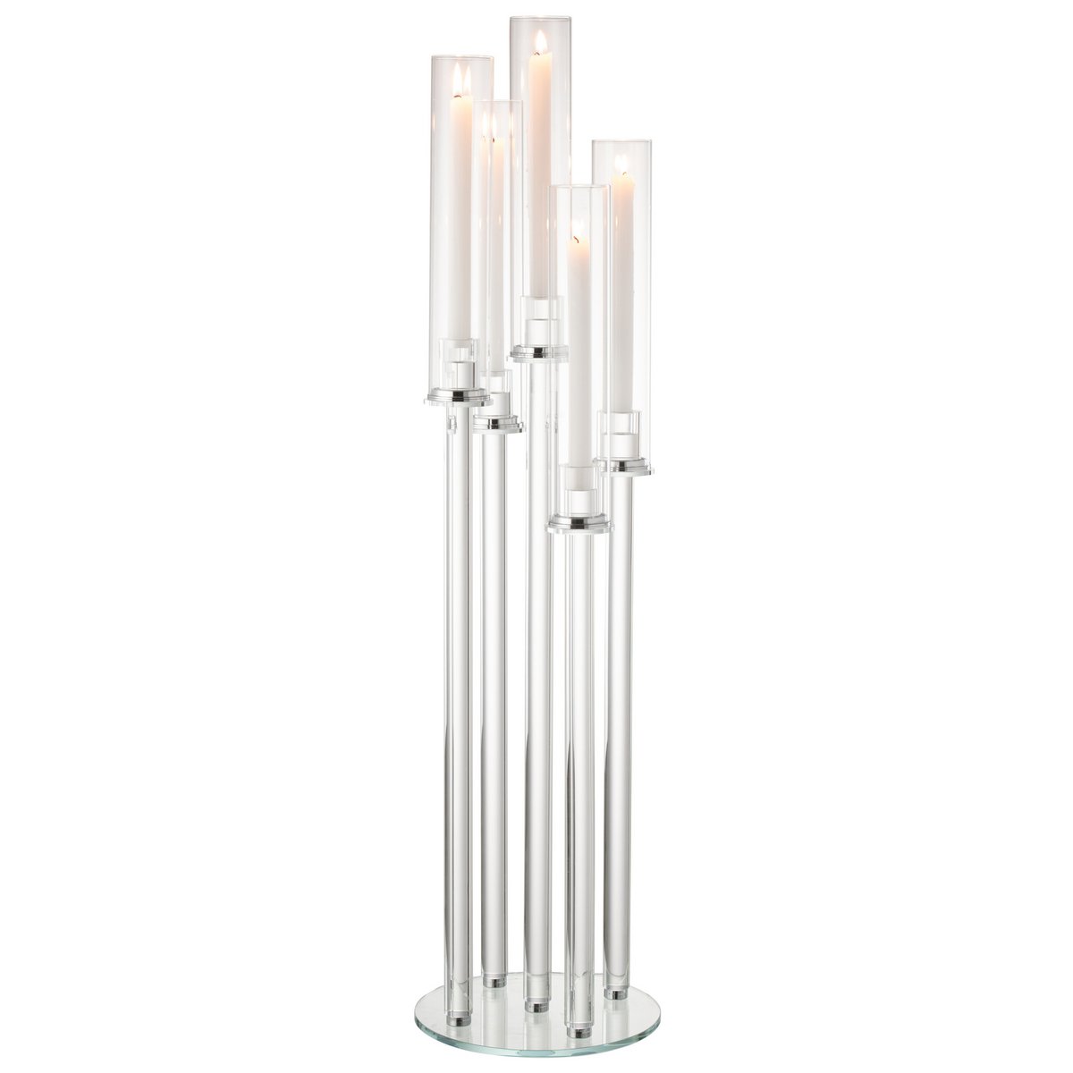 J-Line Kerzenhalter 5 dünnes Glas transparent