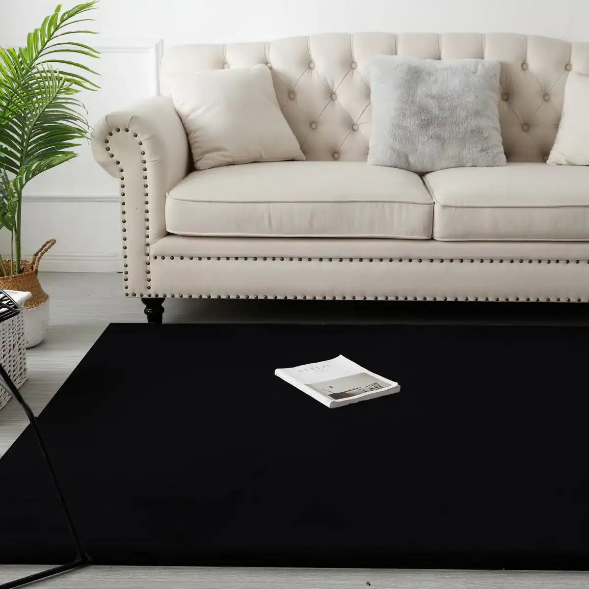 Flauschiger Teppich Schwarz 200x290CM