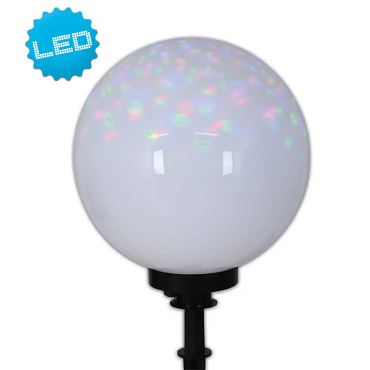 Außen Kugelerdspieß "BALL" D: 30 cm , für Außen, Erdspieß aus Kunststoff , Weiß, E27 , - Wegeleuchten
