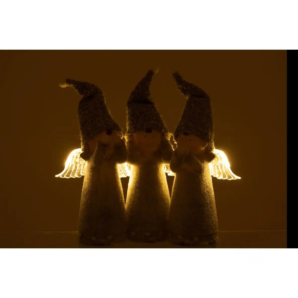 J-Line Engel 3-teilig Hear/See/Speak No Evil Poly Grey