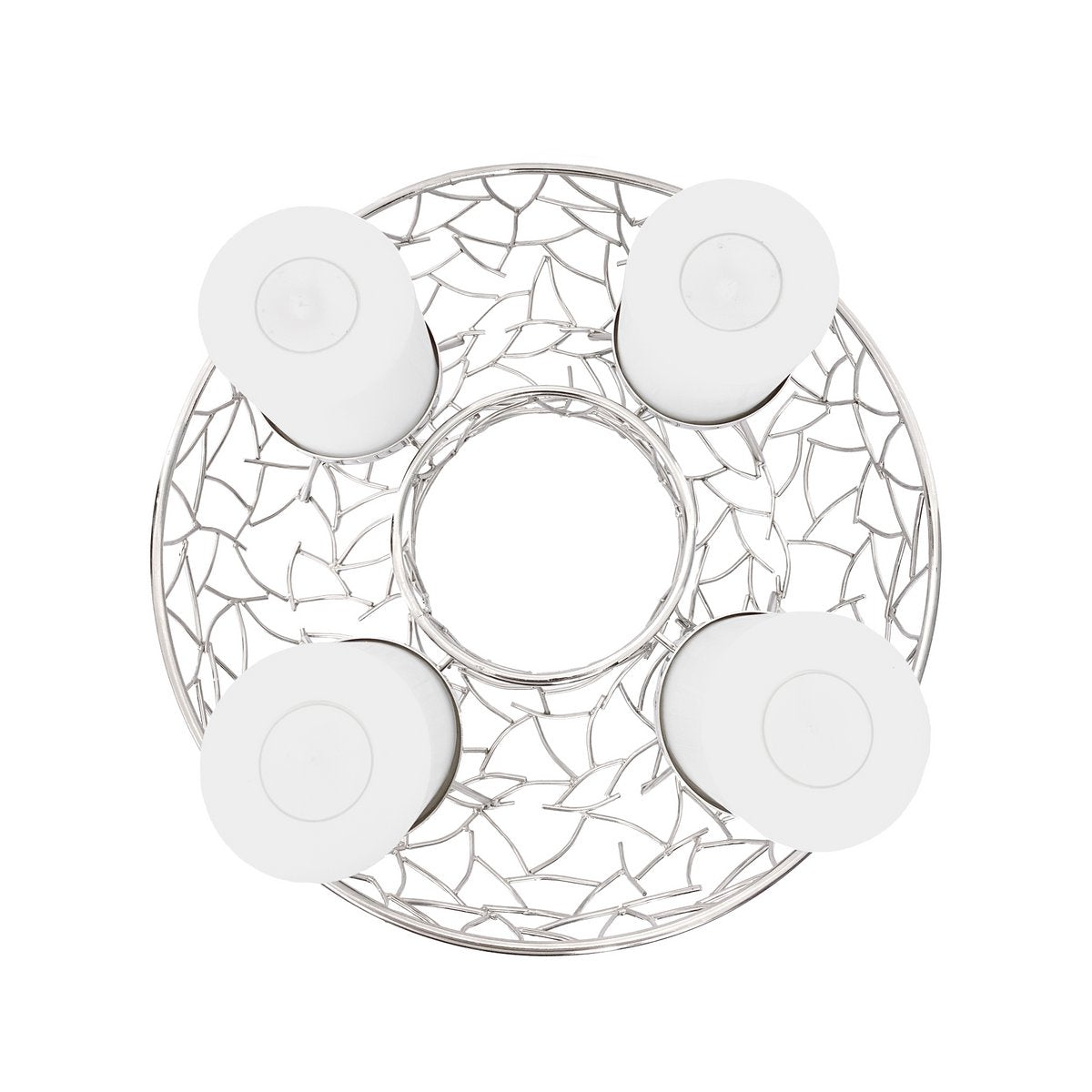 Adventskranz Milano, Edelstahl vernickelt silberfarben, Durchmesser 34 cm, für Kerzen ø 8 cm