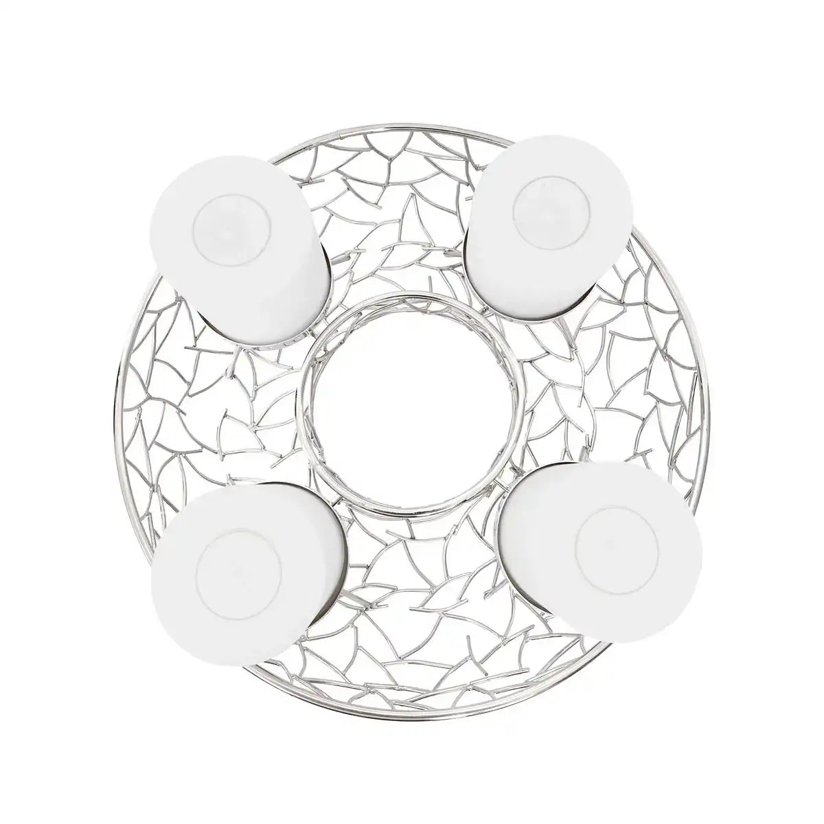 Adventskranz Milano, Edelstahl vernickelt silberfarben, Durchmesser 34 cm, für Kerzen ø 8 cm