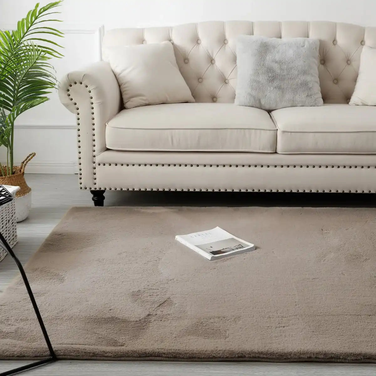 Flauschiger Teppich Taupe 80x150CM